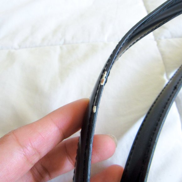 Chic All-Black Monogram Purse Vintage Printed Shoulder Bag Tote - Picture 5 of 7